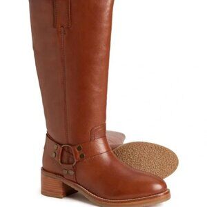 FRYE Camryn Tall Harness Boots Cognac Size 9.5
